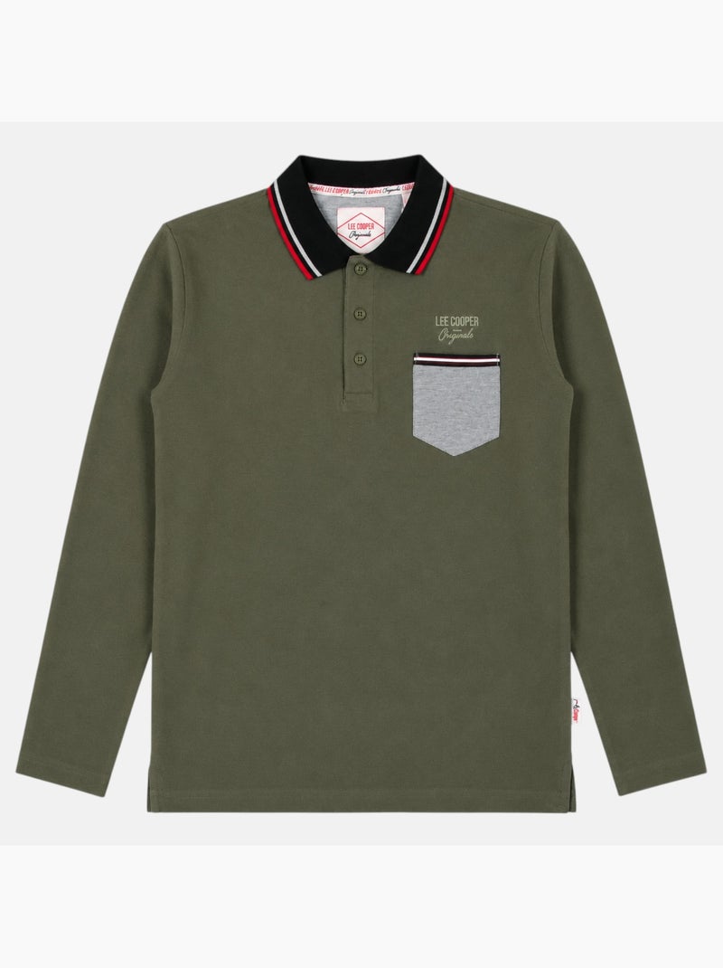 Lee Cooper - Polo homem  de manga comprida Cáqui - Kiabi
