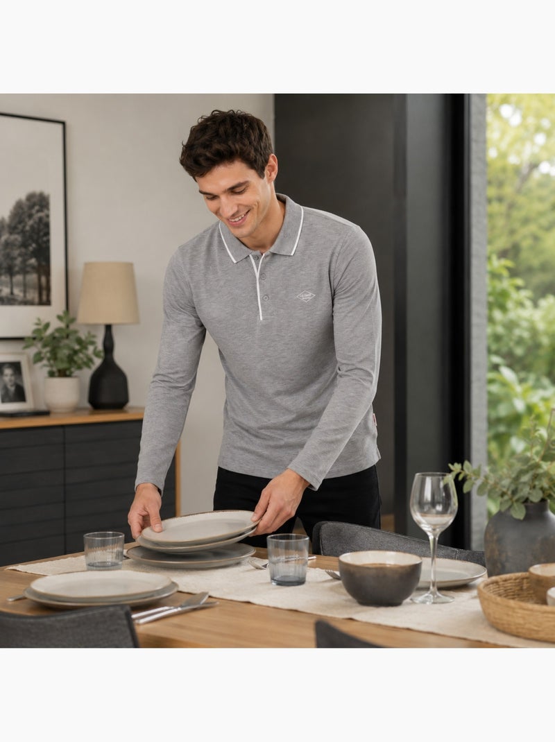 Lee Cooper - Polo homem  de manga comprida Cinza - Kiabi