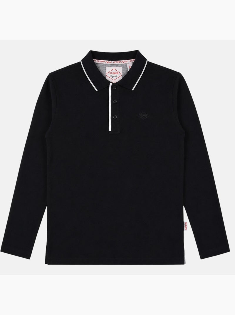 Lee Cooper - Polo homem  de manga comprida Preto - Kiabi