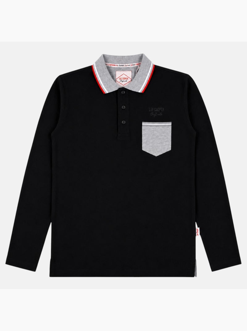 Lee Cooper - Polo homem  de manga comprida Preto - Kiabi