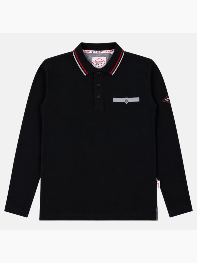 Lee Cooper - Polo homem  de manga comprida Preto - Kiabi