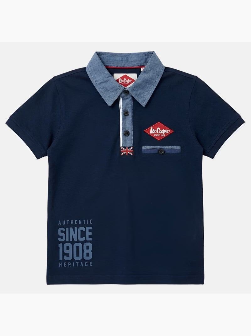 Lee Cooper - Polo manga curta  menino Azul-marinho - Kiabi