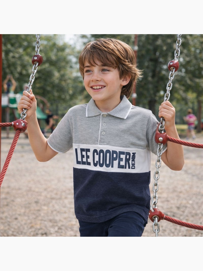 Lee Cooper - Polo manga curta menino estampado Azul-marinho - Kiabi