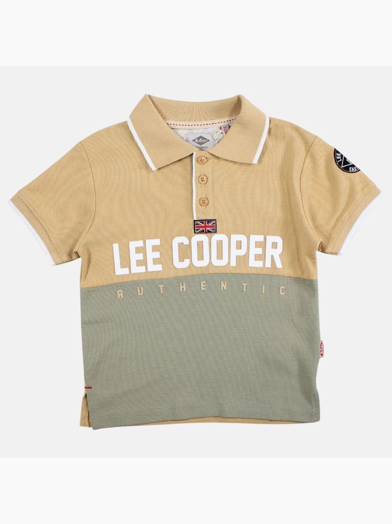 Lee Cooper - Polo manga curta menino estampado Bege - Kiabi