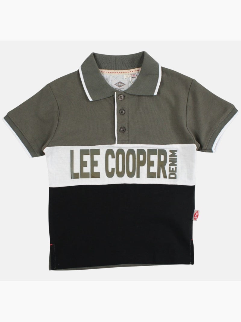 Lee Cooper - Polo manga curta menino estampado Preto - Kiabi