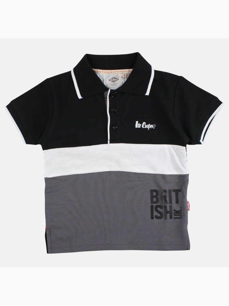 Lee Cooper - Polo manga curta menino estampado Preto - Kiabi