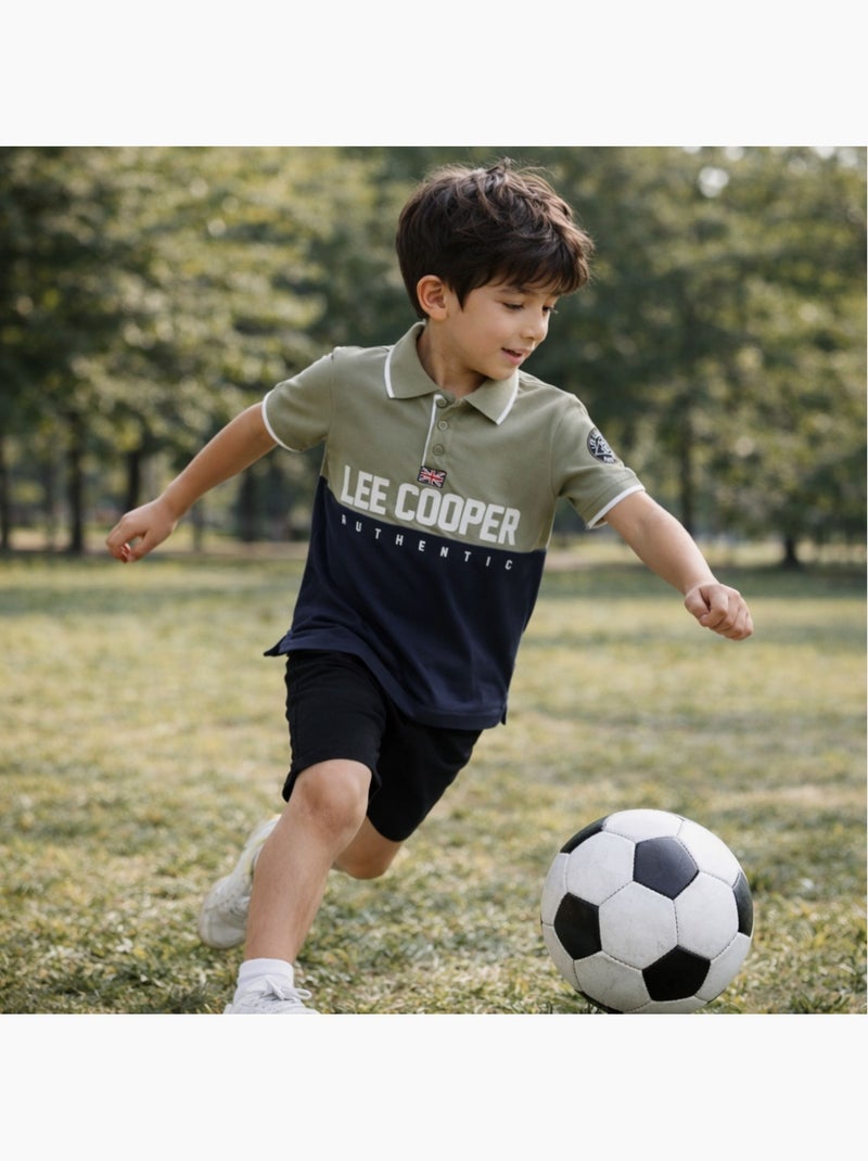 Lee Cooper - Polo manga curta menino estampado Verde - Kiabi