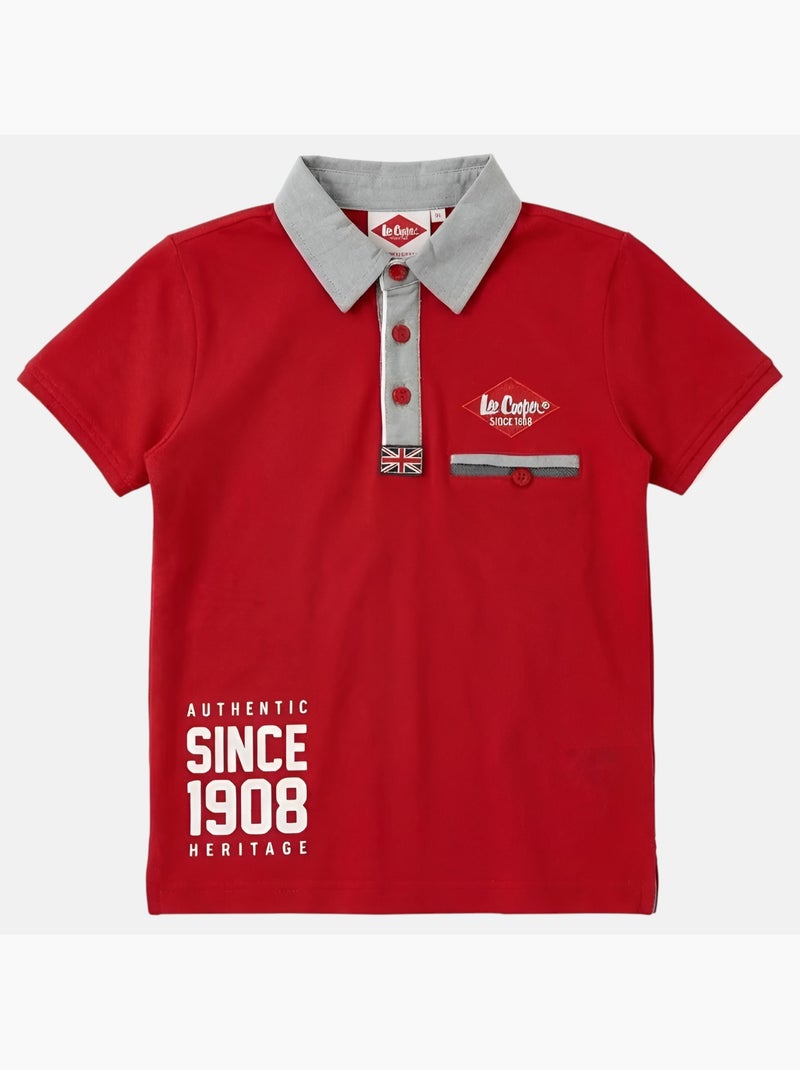 Lee Cooper - Polo manga curta  menino Vermelho - Kiabi