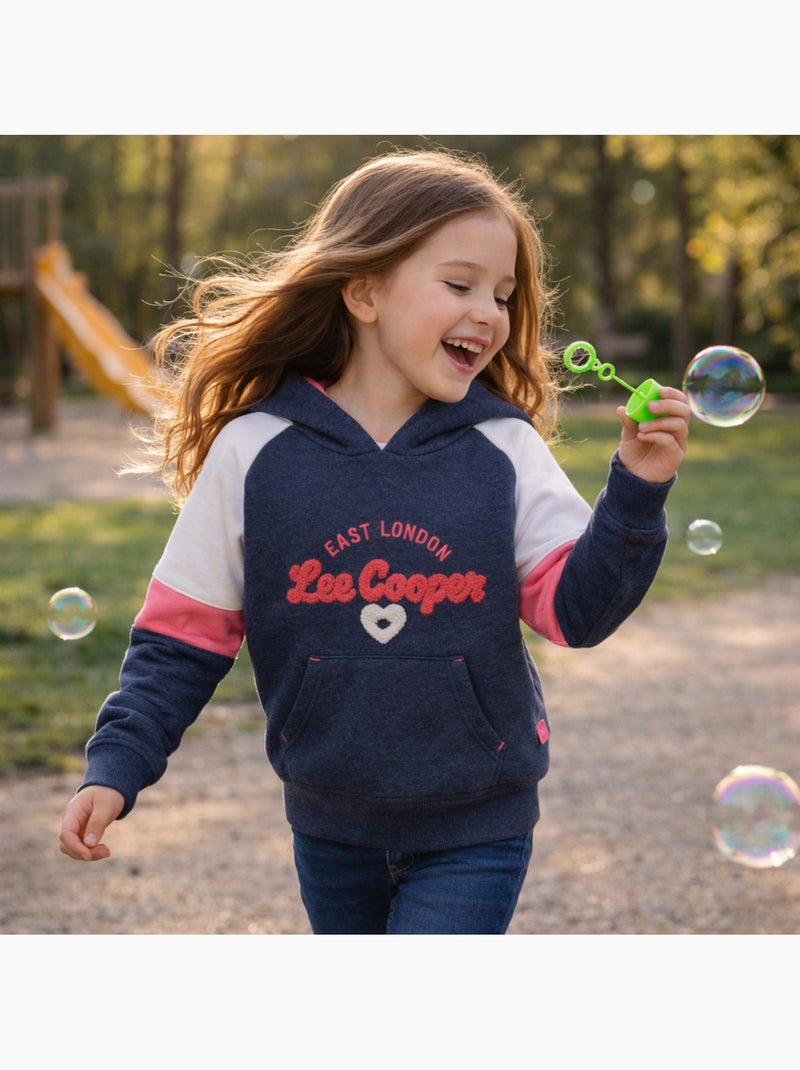 Lee Cooper - Sweat com capuz menina estampado Azul-marinho - Kiabi