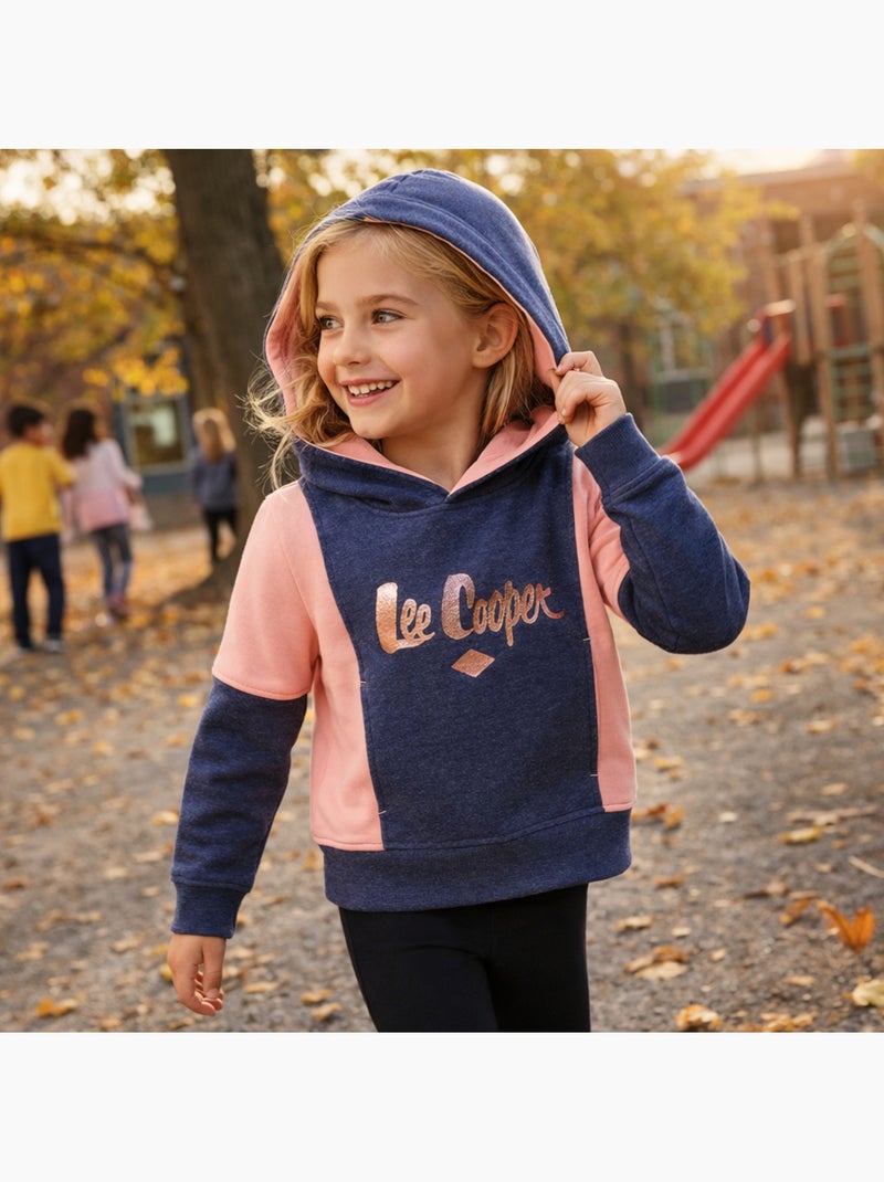 Lee Cooper - Sweat com capuz menina estampado Azul-marinho - Kiabi