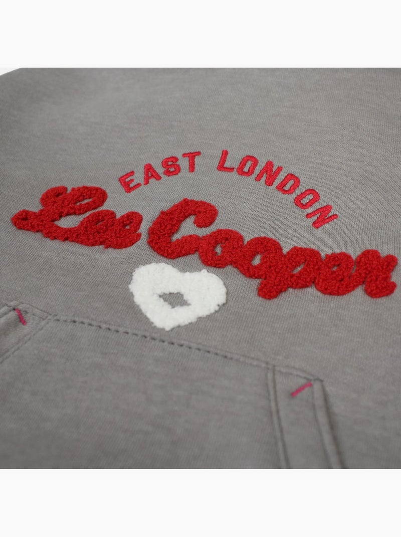 Lee Cooper - Sweat com capuz menina estampado Cinza - Kiabi