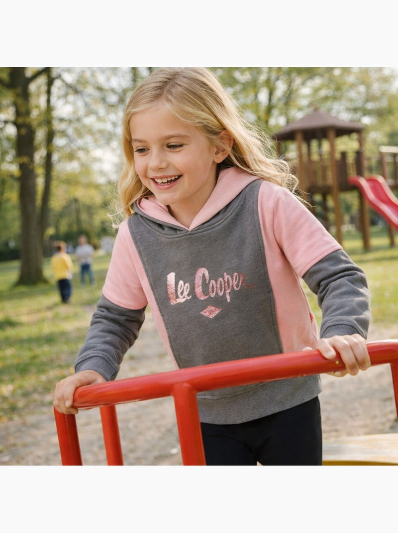 Lee Cooper - Sweat com capuz menina estampado Cinza - Kiabi