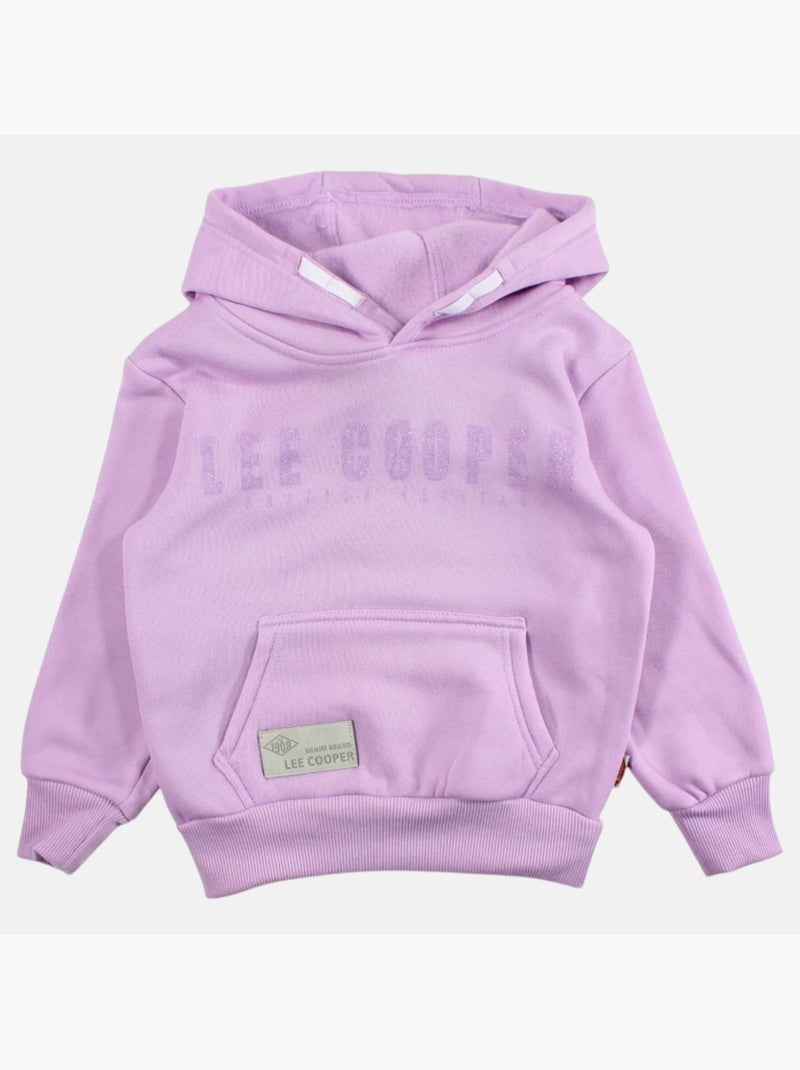 Lee Cooper - Sweat com capuz menina estampado Malva - Kiabi