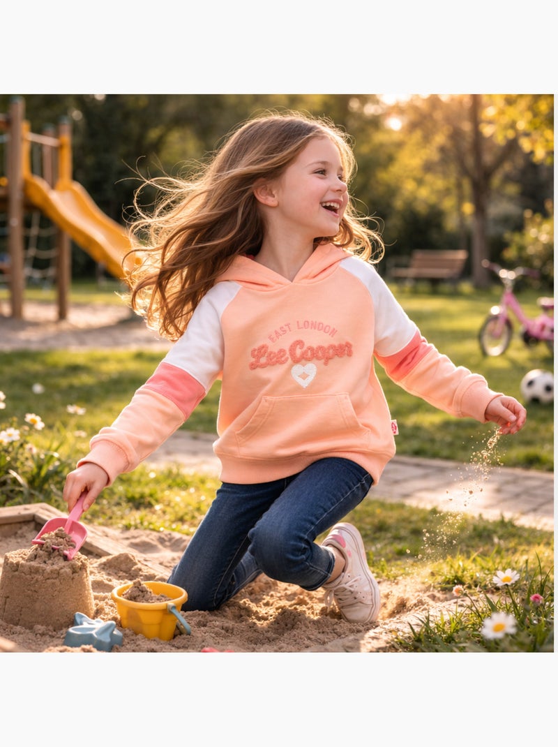 Lee Cooper - Sweat com capuz menina estampado Rosa - Kiabi