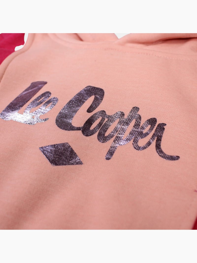 Lee Cooper - Sweat com capuz menina estampado Rosa - Kiabi
