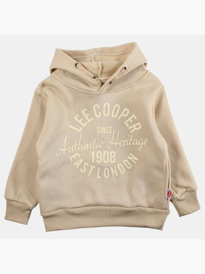 Lee Cooper - Sweat com capuz menino estampado Bege - Kiabi