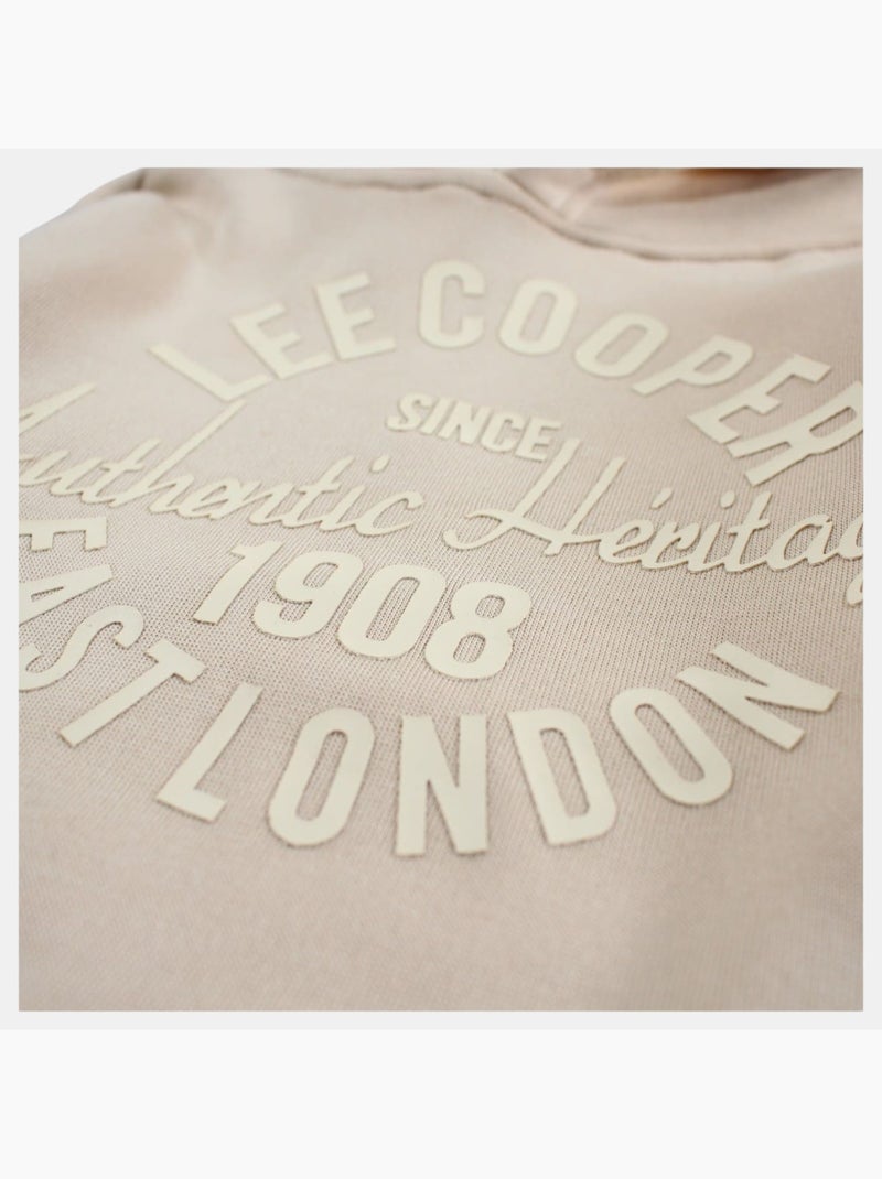 Lee Cooper - Sweat com capuz menino estampado Bege - Kiabi
