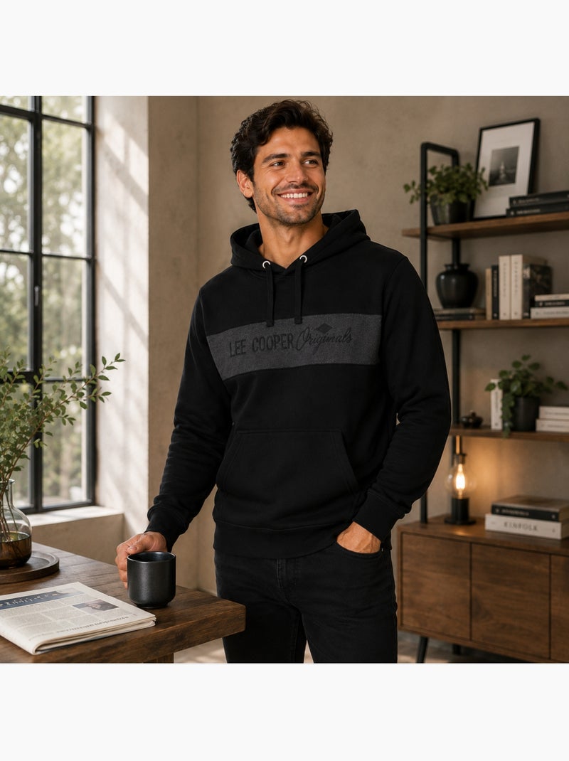 Lee cooper - sweatshirt com capuz para homem  desenvolvido para proporcionar conforto e um estilo de Preto - Kiabi
