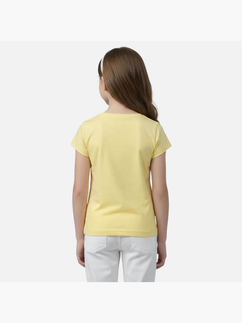 Lee Cooper - T-shirt manga curta  menina Amarelo - Kiabi