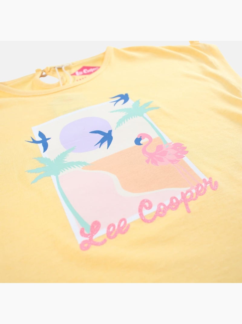 Lee Cooper - T-shirt manga curta  menina Amarelo - Kiabi