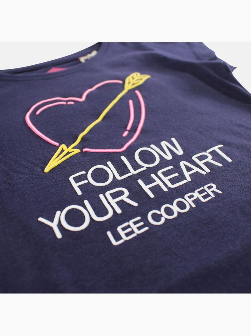 Lee Cooper - T-shirt manga curta  menina Azul-marinho - Kiabi