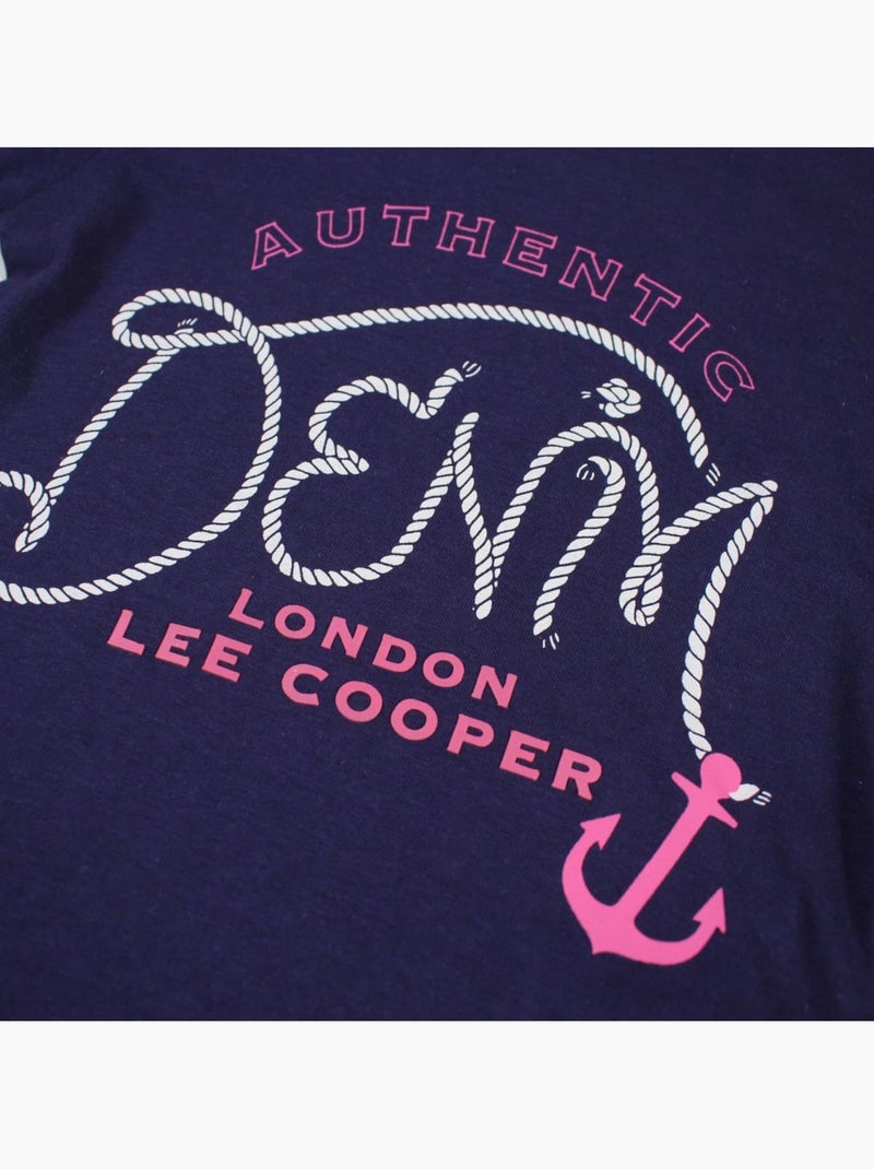 Lee Cooper - T-shirt manga curta  menina Azul-marinho - Kiabi
