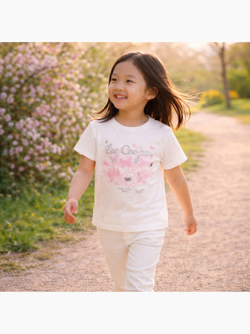 Lee Cooper - T-shirt manga curta  menina Branco - Kiabi