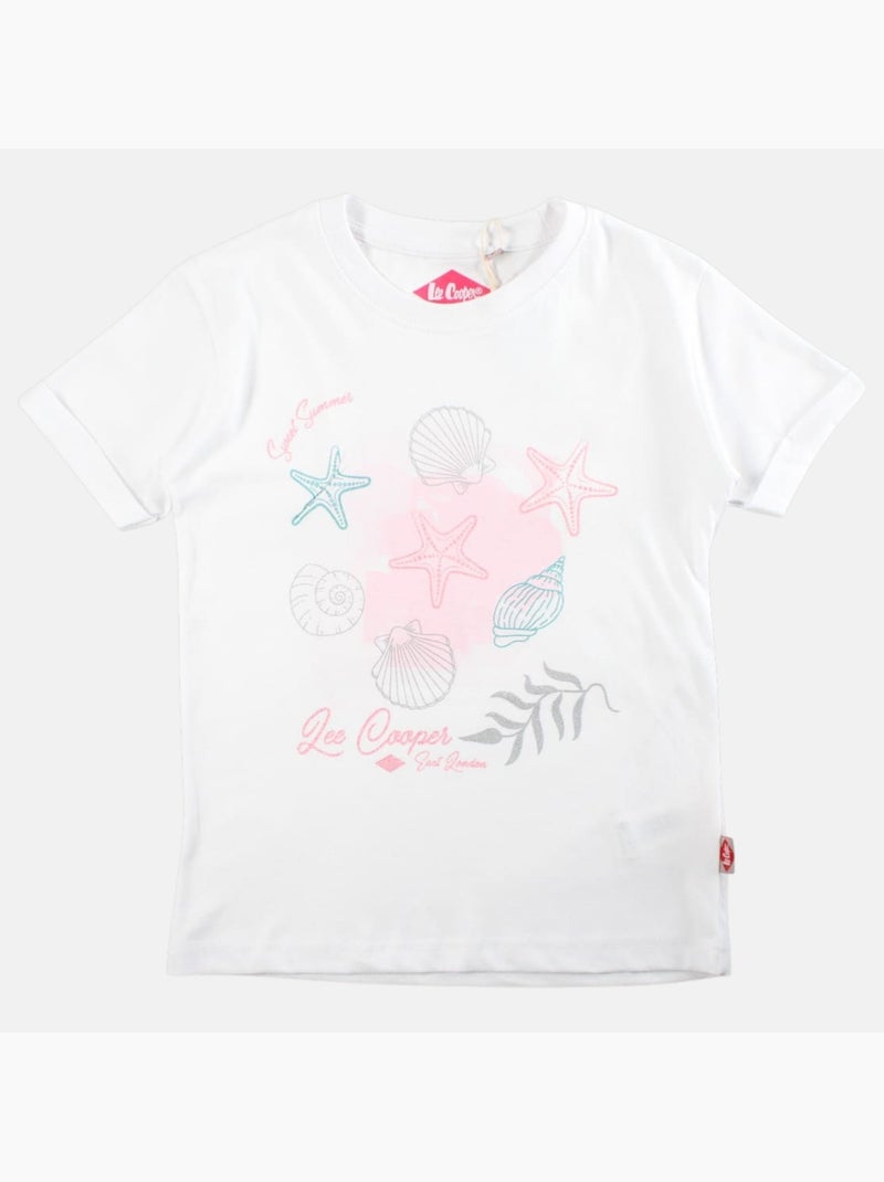 Lee Cooper - T-shirt manga curta  menina Branco - Kiabi