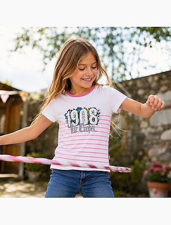 Lee Cooper - T-shirt manga curta menina com padrão