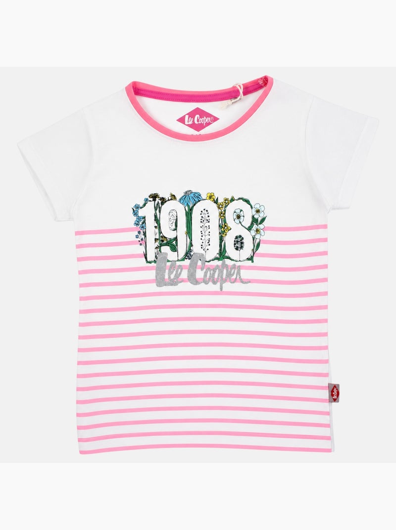 Lee Cooper - T-shirt manga curta menina com padrão Rosa - Kiabi