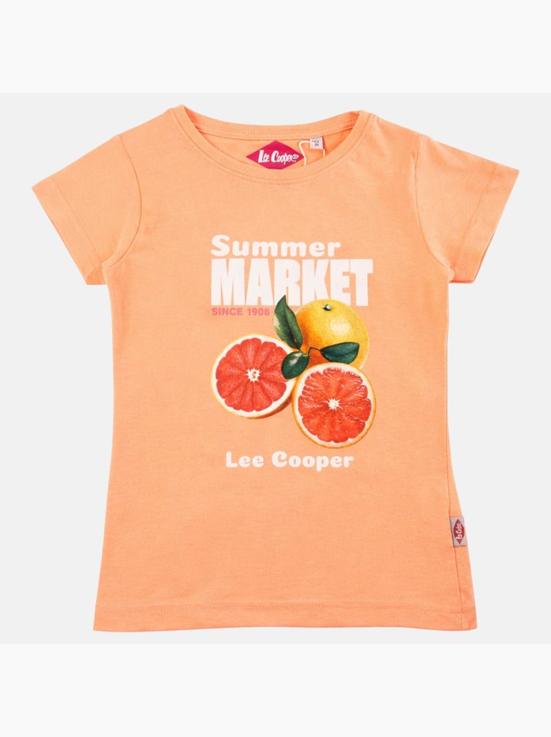 Lee Cooper - T-shirt manga curta  menina Laranja - Kiabi