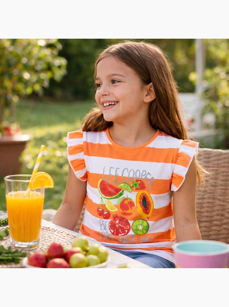 Lee Cooper - T-shirt manga curta  menina Laranja - Kiabi