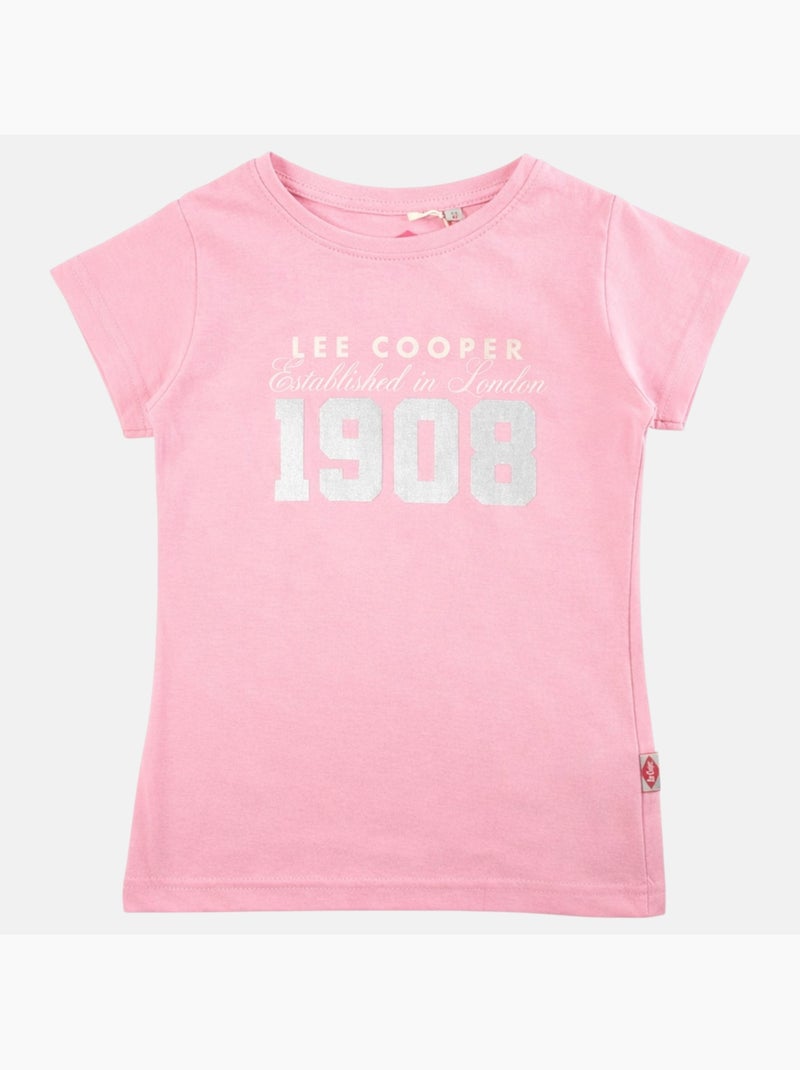 Lee Cooper - T-shirt manga curta  menina Rosa-claro - Kiabi