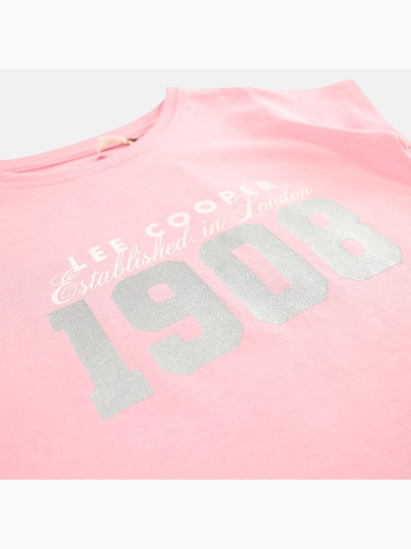Lee Cooper - T-shirt manga curta  menina Rosa-claro - Kiabi