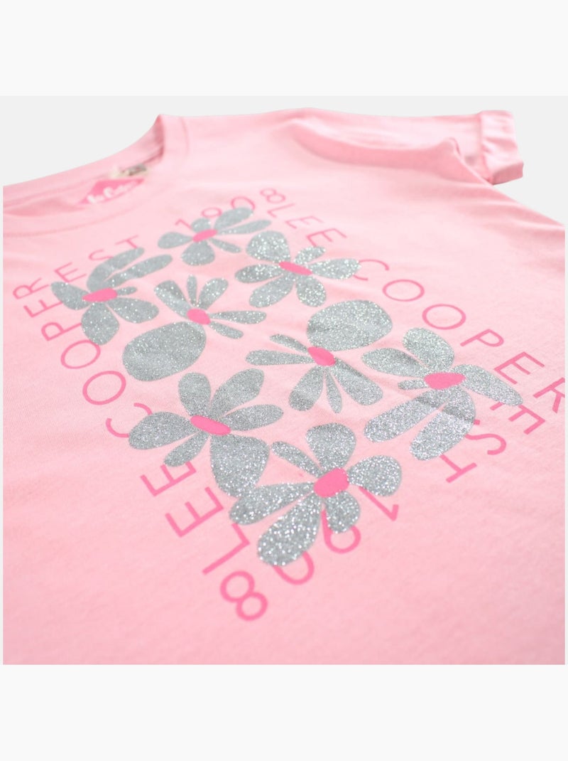 Lee Cooper - T-shirt manga curta  menina Rosa-claro - Kiabi