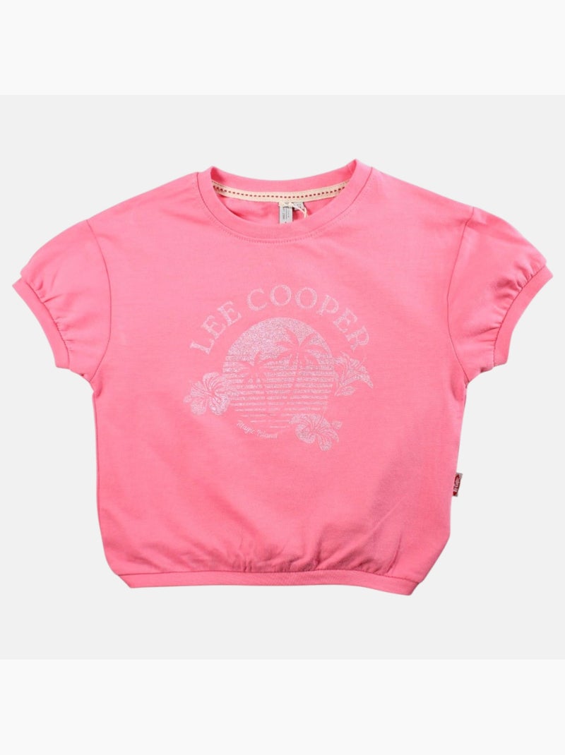 Lee Cooper - T-shirt manga curta  menina Rosa-fúcsia - Kiabi