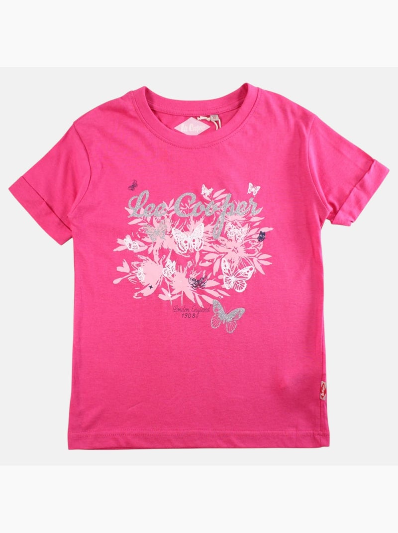 Lee Cooper - T-shirt manga curta  menina Rosa-fúcsia - Kiabi