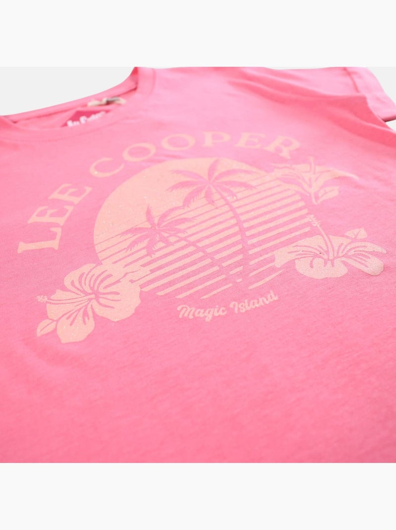 Lee Cooper - T-shirt manga curta  menina Rosa-fúcsia - Kiabi