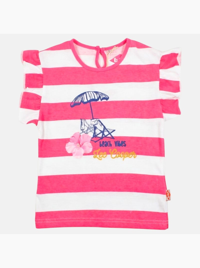 Lee Cooper - T-shirt manga curta  menina Rosa-fúcsia - Kiabi