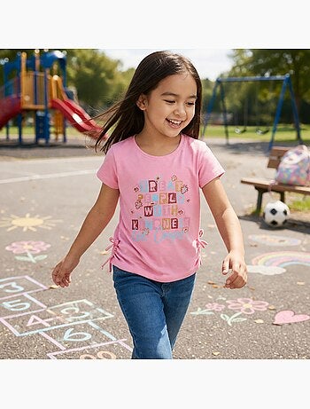 Lee Cooper - T-shirt manga curta menina