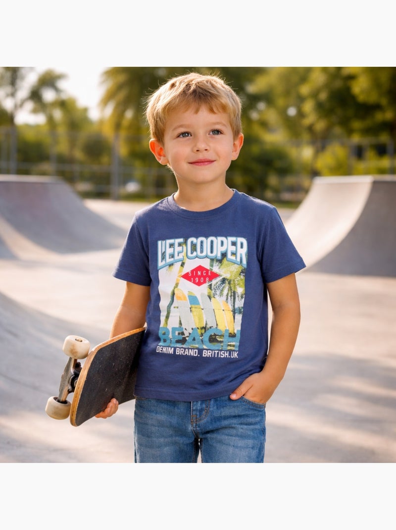 Lee Cooper - T-shirt manga curta  menino Azul-marinho - Kiabi