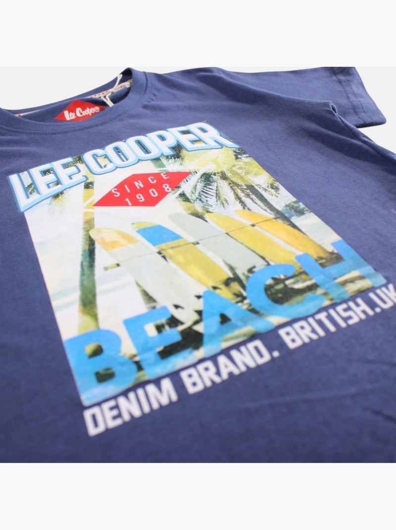 Lee Cooper - T-shirt manga curta  menino Azul-marinho - Kiabi