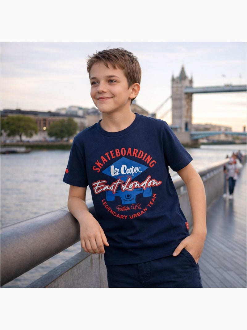 Lee Cooper - T-shirt manga curta  menino Azul-marinho - Kiabi