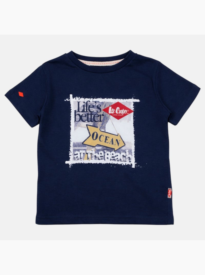 Lee Cooper - T-shirt manga curta  menino Azul-marinho - Kiabi