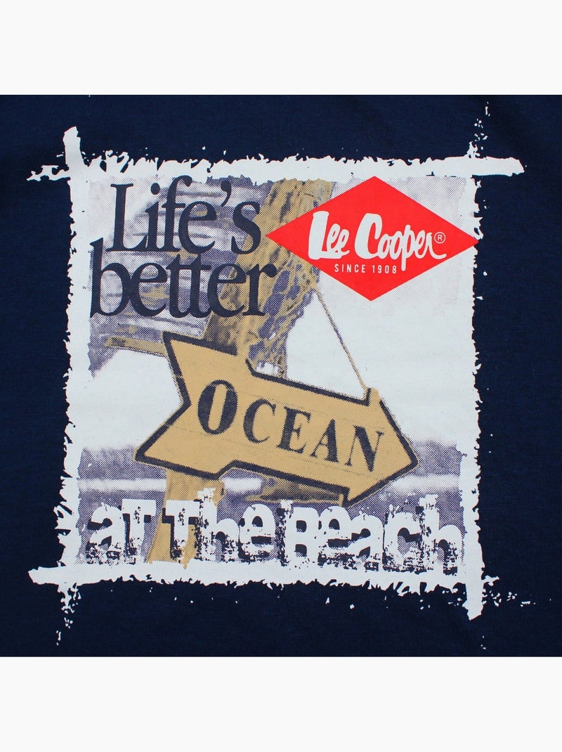 Lee Cooper - T-shirt manga curta  menino Azul-marinho - Kiabi
