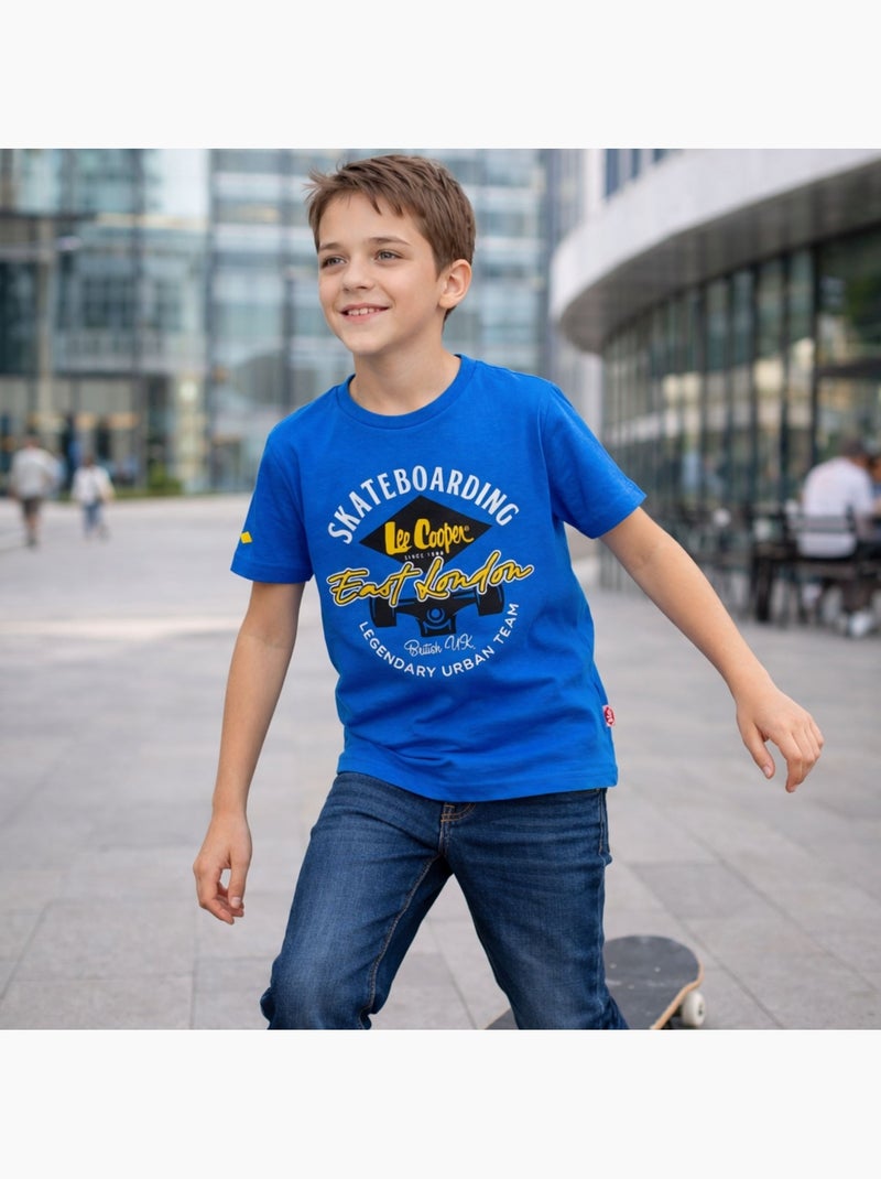 Lee Cooper - T-shirt manga curta  menino Azul - Kiabi