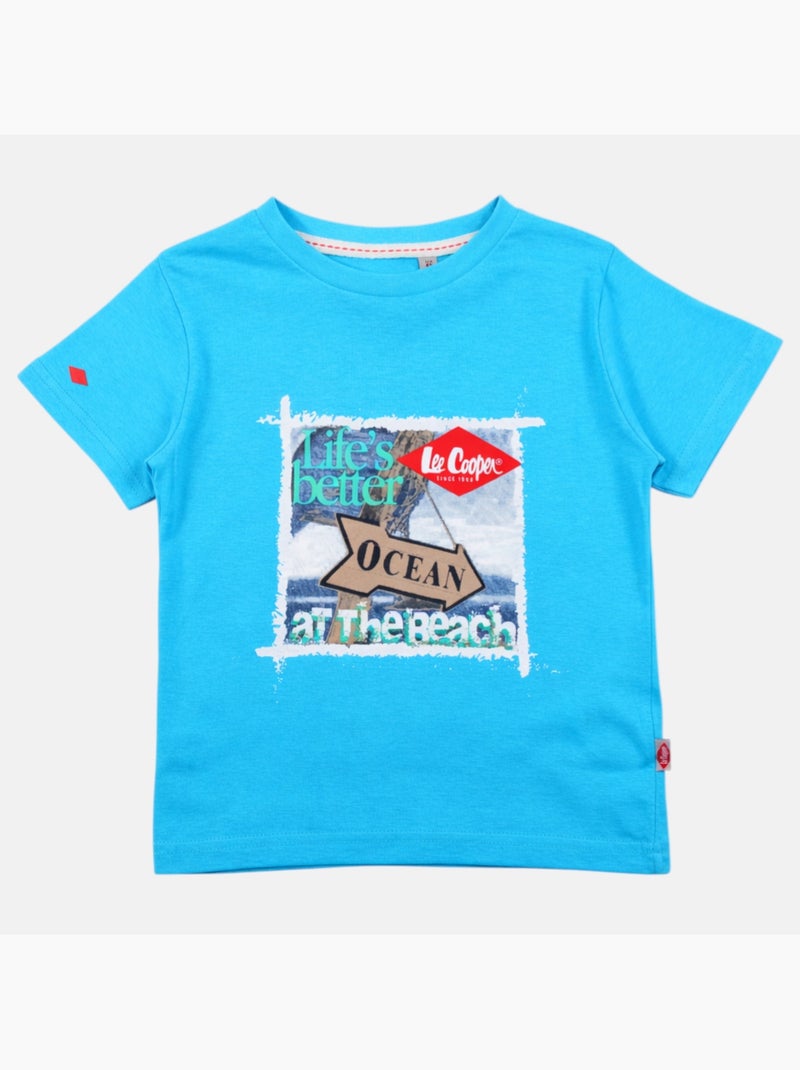 Lee Cooper - T-shirt manga curta  menino Azul - Kiabi