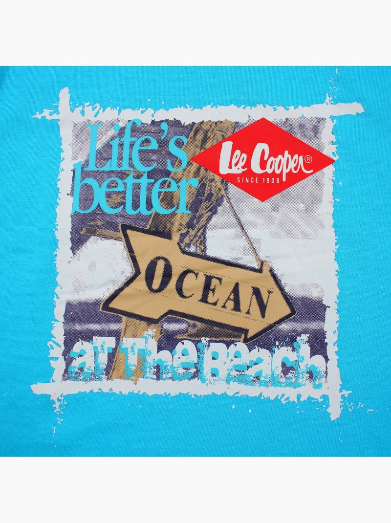 Lee Cooper - T-shirt manga curta  menino Azul - Kiabi