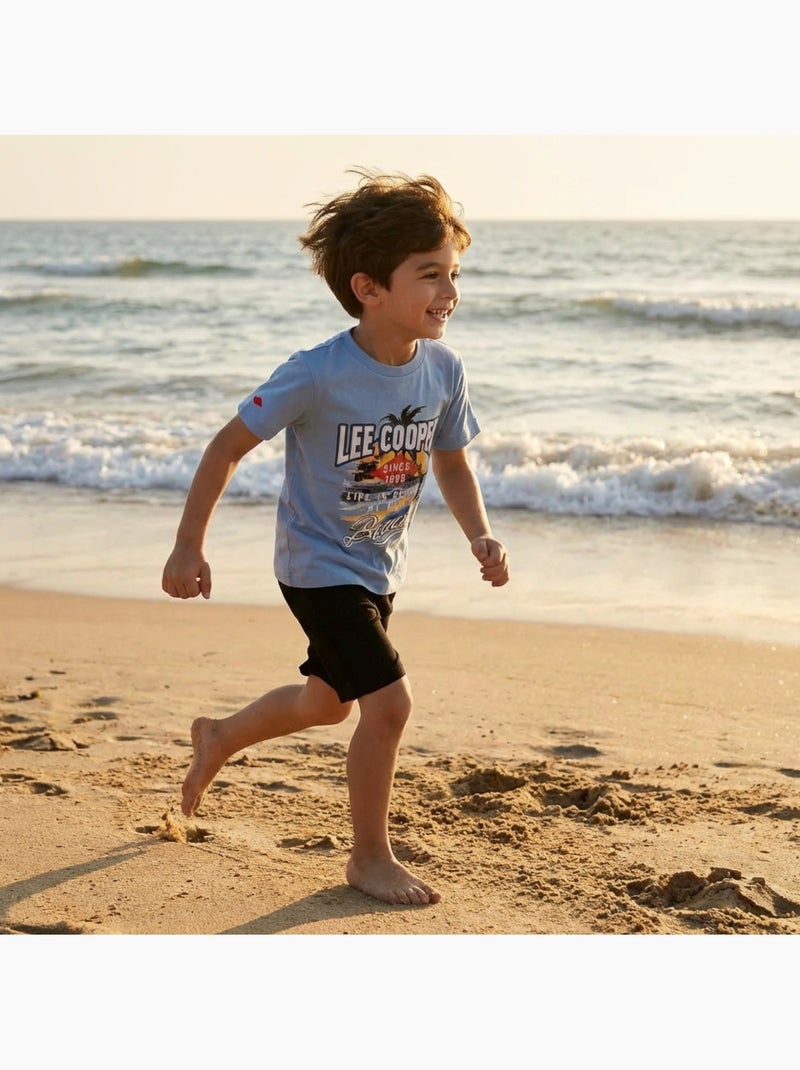 Lee Cooper - T-shirt manga curta  menino Azul - Kiabi