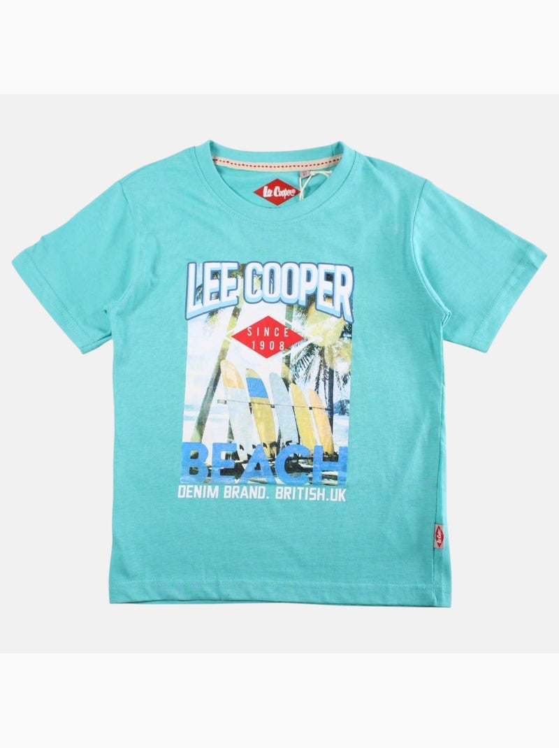 Lee Cooper - T-shirt manga curta  menino Azul-turquesa - Kiabi